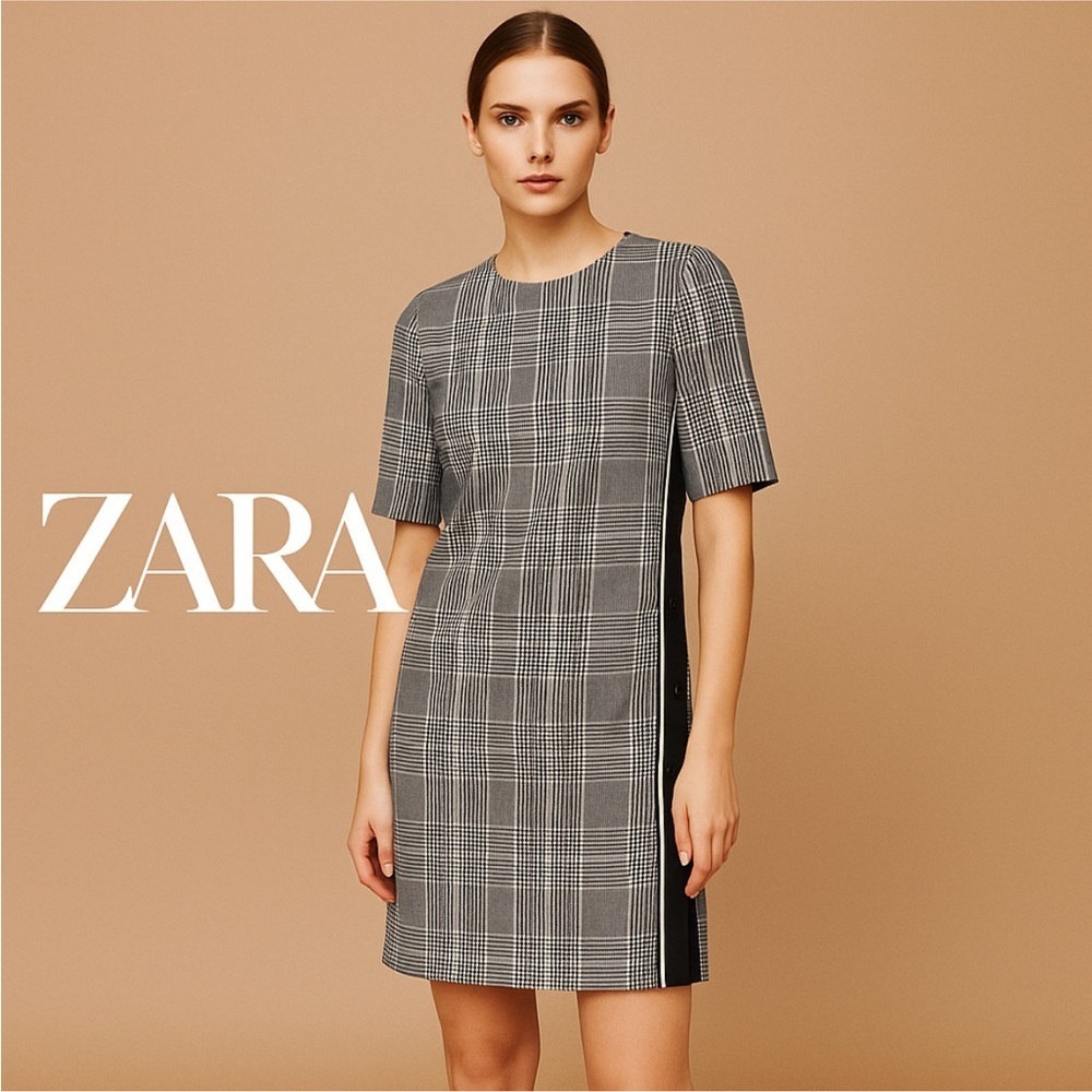 Zara TRF Collection Plaid Mini Dress XS